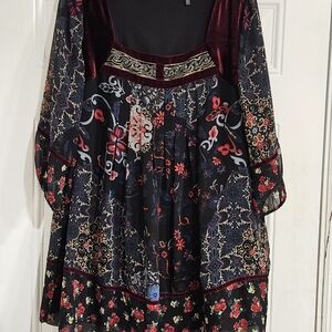 Joe Browns Black and Red Floral Tunic